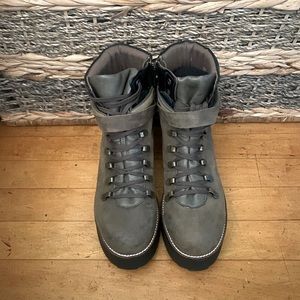 Army green platform boots